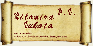 Milomira Vukota vizit kartica